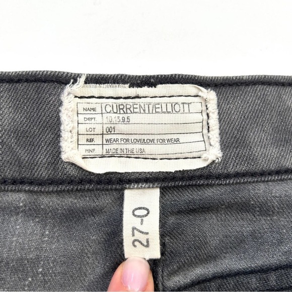 Current Elliott 1968-0002 Bleach Out Night Destroy Grey Skinny Jeans, Size 27 - Picture 9 of 14